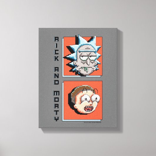 Pixelverse Rick en Morty Panel Graphic Canvas Afdruk (Voorkant)