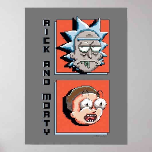 Pixelverse Rick en Morty Panel Graphic Poster (Voorkant)