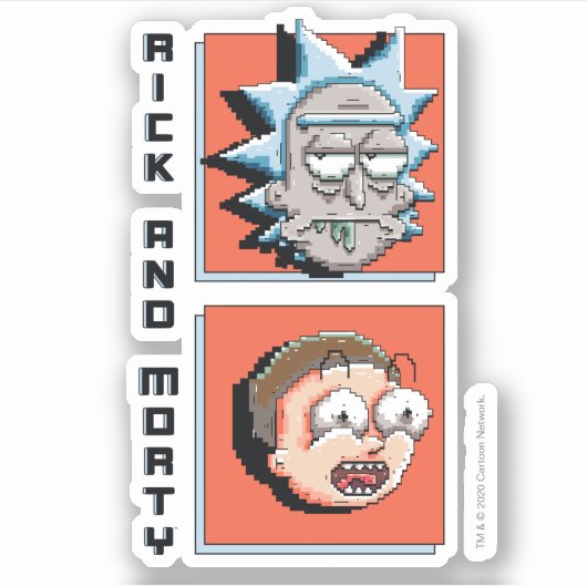 Pixelverse Rick en Morty Panel Graphic Sticker (Voorkant)
