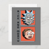 Pixelverse Rick en Morty Panel Graphic Uitnodiging Briefkaart (Voorkant / Achterkant)
