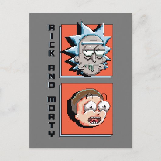 Pixelverse Rick en Morty Panel Graphic Uitnodiging Briefkaart (Voorkant)