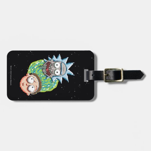 Pixelverse Rick en Morty Portal Grafisch Bagagelabel (Voorkant horizontaal)