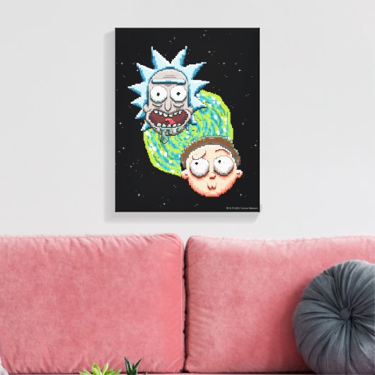 Pixelverse Rick en Morty Portal Grafisch Canvas Afdruk (Insitu (Woonkamer))