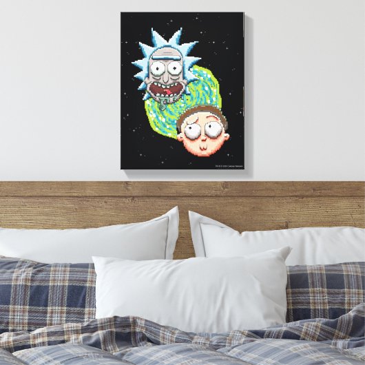 Pixelverse Rick en Morty Portal Grafisch Canvas Afdruk (Insitu (Slaapkamer))