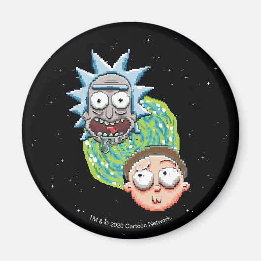 Pixelverse Rick en Morty Portal Grafisch Magneet (Voorkant)