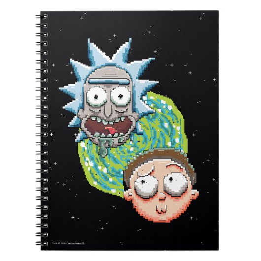 Pixelverse Rick en Morty Portal Grafisch Notitieboek (Voorkant)
