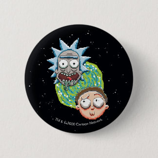 Pixelverse Rick en Morty Portal Grafisch Ronde Button 5,7 Cm