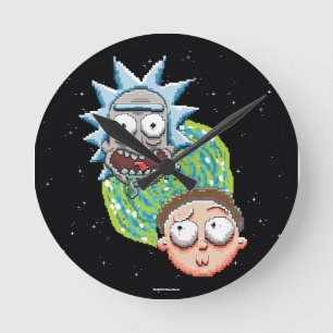 Pixelverse Rick en Morty Portal Grafisch Ronde Klok