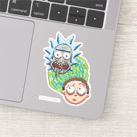 Pixelverse Rick en Morty Portal Grafisch Sticker (Detail)