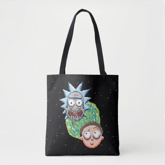 Pixelverse Rick en Morty Portal Grafisch Tote Bag (Voorkant)