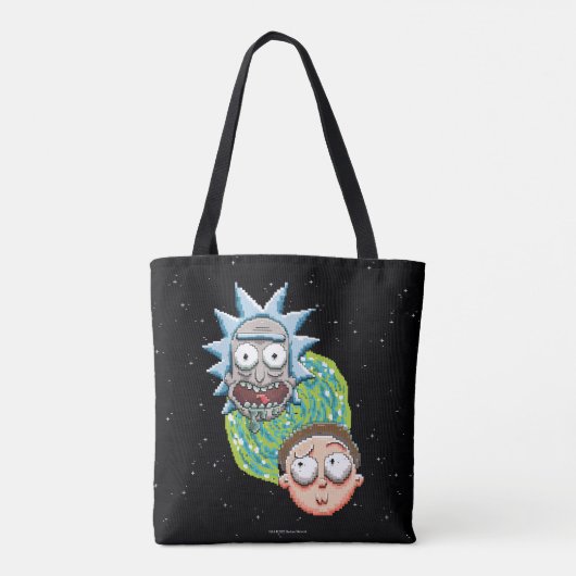 Pixelverse Rick en Morty Portal Grafisch Tote Bag (Achterkant)