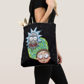 Pixelverse Rick en Morty Portal Grafisch Tote Bag (Dichtbij)