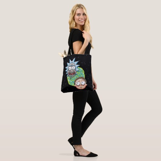 Pixelverse Rick en Morty Portal Grafisch Tote Bag (Op model)