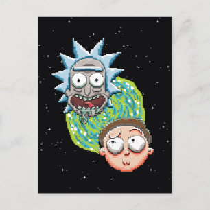 Pixelverse Rick en Morty Portal Grafisch Uitnodiging Briefkaart