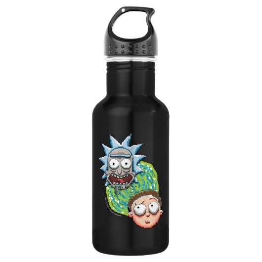 Pixelverse Rick en Morty Portal Grafisch Waterfles (Voorkant)