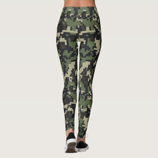 Pixelvormige camouflageprint leggings (Achterkant)