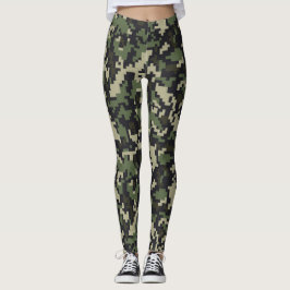 Pixelvormige camouflageprint leggings