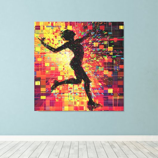 Pixelvormige pols canvas afdruk (Insitu (Houten vloer))