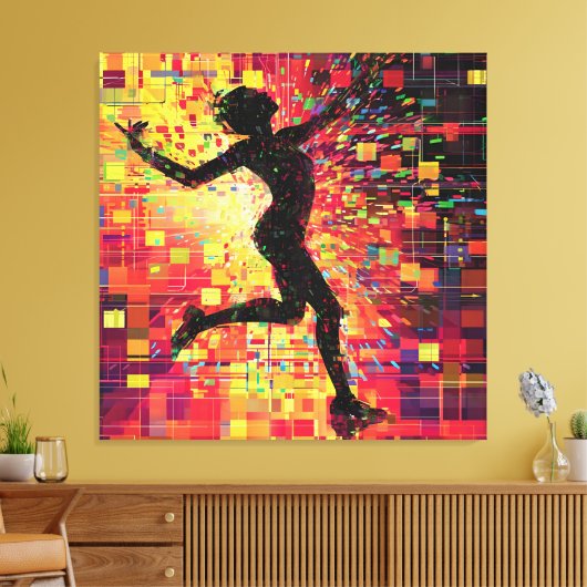 Pixelvormige pols canvas afdruk (Insitu (Woonkamer))