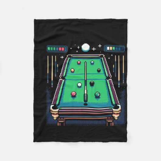 Pixelvormige pot 8-bits biljart fleece deken (Voorkant)