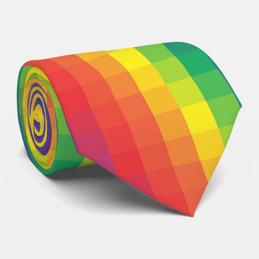 Pixelvormige regenboog - Stropdas (Opgerold)