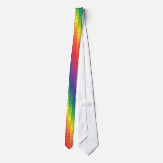 Pixelvormige regenboog - Stropdas (Achterkant)