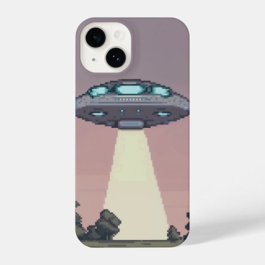 pixelvormige ufo iPhone hoesje (Achterkant)
