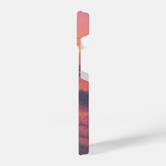 pixelvormige zonsondergang iPhone hoesje (Linkerkant)