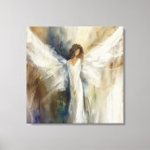 Pixerstick Sticker Abstracte Angel in Neutrals Canvas Afdruk (Voorkant)