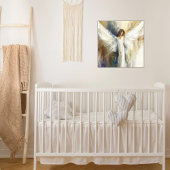 Pixerstick Sticker Abstracte Angel in Neutrals Canvas Afdruk