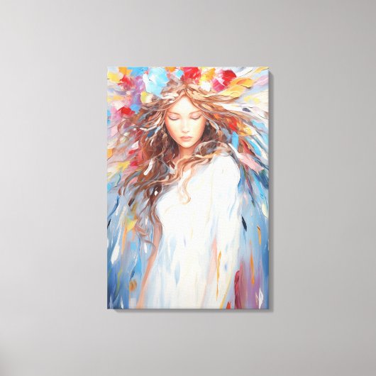 Pixerstick Sticker Abstracte Vibrant Angel Canvas Afdruk (Voorkant)