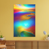 Pixerstick Sticker Abstracte Wall Art Jewel Rainbo Canvas Afdruk (Insitu (Woonkamer))