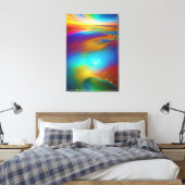 Pixerstick Sticker Abstracte Wall Art Jewel Rainbo Canvas Afdruk (Insitu (Slaapkamer))