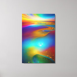 Pixerstick Sticker Abstracte Wall Art Jewel Rainbo Canvas Afdruk