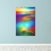 Pixerstick Sticker Abstracte Wall Art Jewel Rainbo Canvas Afdruk (Insitu (Houten vloer))