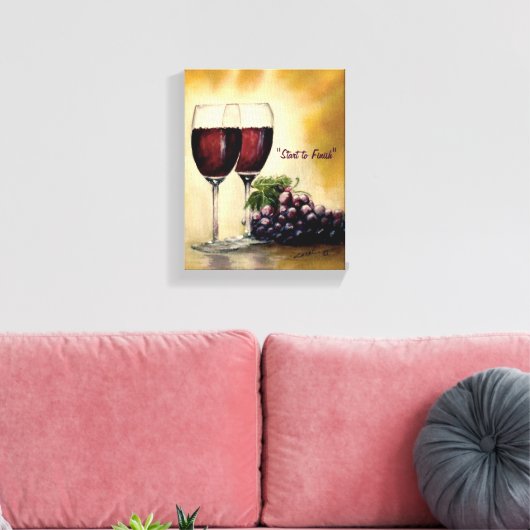 Pixerstick Sticker - "Begin om te eindigen" Canvas Afdruk (Insitu (Woonkamer))