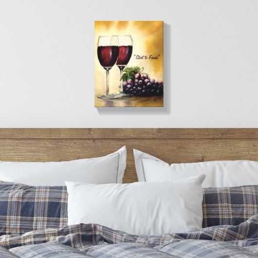 Pixerstick Sticker - "Begin om te eindigen" Canvas Afdruk (Insitu (Slaapkamer))