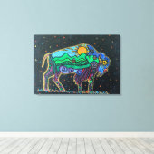 Pixerstick Sticker - Buffalo_toe Canvas Afdruk (Insitu (Houten vloer))