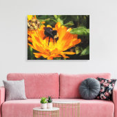 Pixerstick Sticker - Calendula en bij Canvas Afdruk (Insitu (Woonkamer))