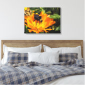 Pixerstick Sticker - Calendula en bij Canvas Afdruk (Insitu (Slaapkamer))
