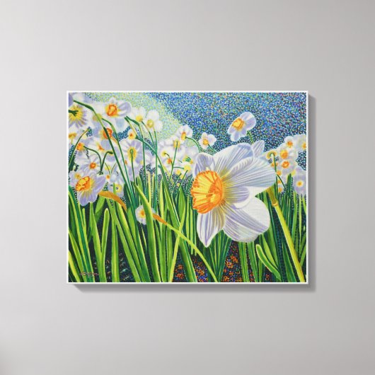 Pixerstick Sticker - Dansende Daffodils Canvas Afdruk (Voorkant)