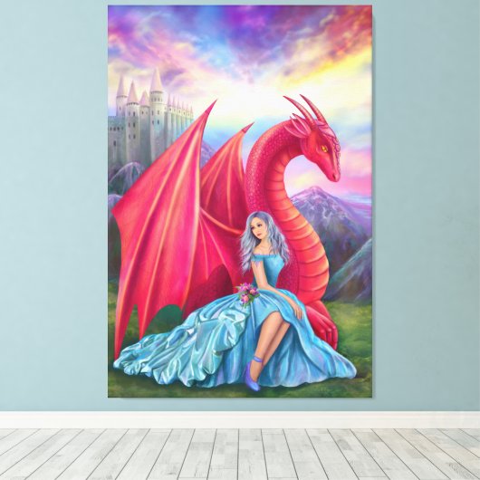 Pixerstick Sticker Fantasy wereld Canvas Afdruk (Insitu (Houten vloer))