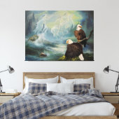 Pixerstick Sticker Indiaanse Spirit Riders Canvas Afdruk (Insitu (Slaapkamer))