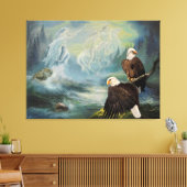 Pixerstick Sticker Indiaanse Spirit Riders Canvas Afdruk (Insitu (Woonkamer))