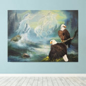 Pixerstick Sticker Indiaanse Spirit Riders Canvas Afdruk (Insitu (Houten vloer))