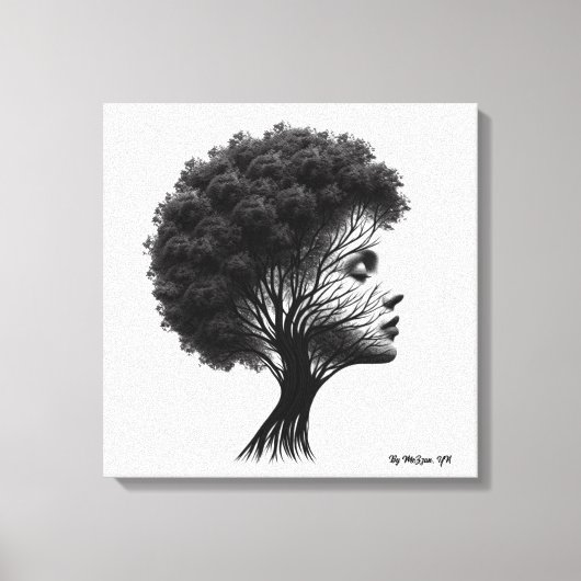 Pixerstick Sticker Kunst van veerkracht en gratie Canvas Afdruk (Voorkant)