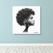 Pixerstick Sticker Kunst van veerkracht en gratie Canvas Afdruk (Insitu (Houten vloer))