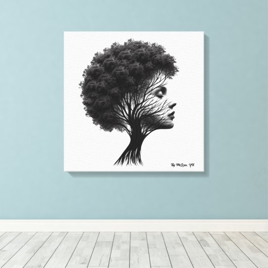 Pixerstick Sticker Kunst van veerkracht en gratie Canvas Afdruk (Insitu (Houten vloer))