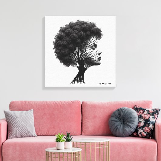 Pixerstick Sticker Kunst van veerkracht en gratie Canvas Afdruk (Insitu (Woonkamer))