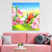Pixerstick Sticker Lieveheersbeestje vriendelijke  Canvas Afdruk (Insitu (Woonkamer))